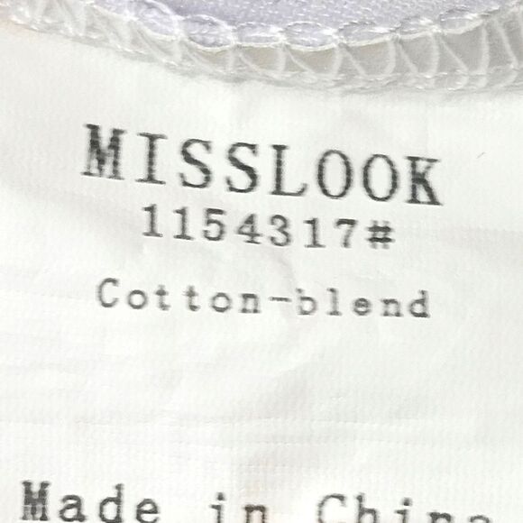 MISSLOOK Women's White LongSleeve Dragonfly detail V-Neck Shirt XL - Picture 9 of 12